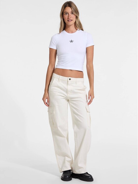 Guess Jeans Guess Jeans Jeansy 175297 Bílá Relaxed Fit