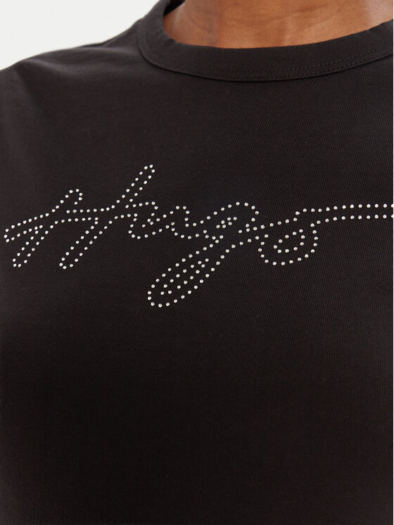 HUGO HUGO T-krekls Deloris 50532137 Melns Regular Fit
