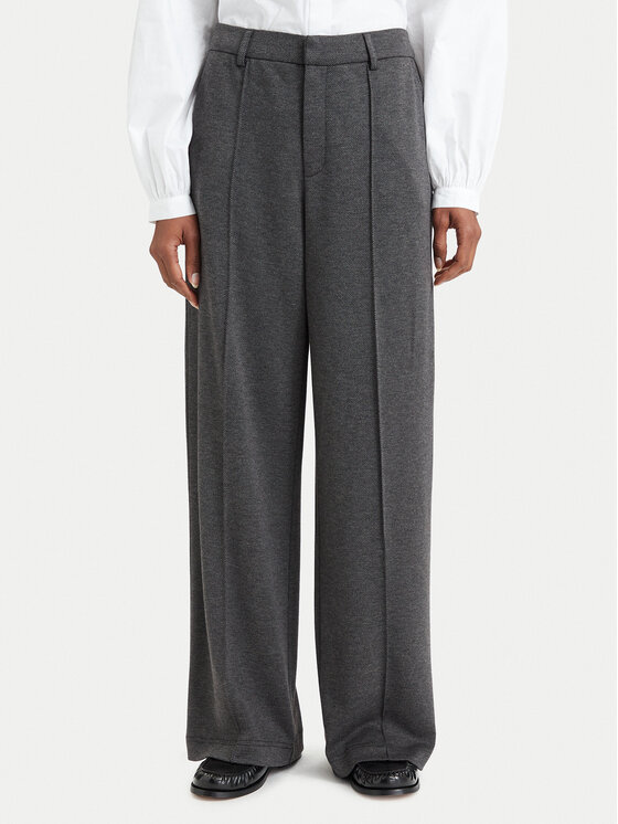 Simple Simple Текстилни панталони 62SPDD101 Тъмносив Regular Fit