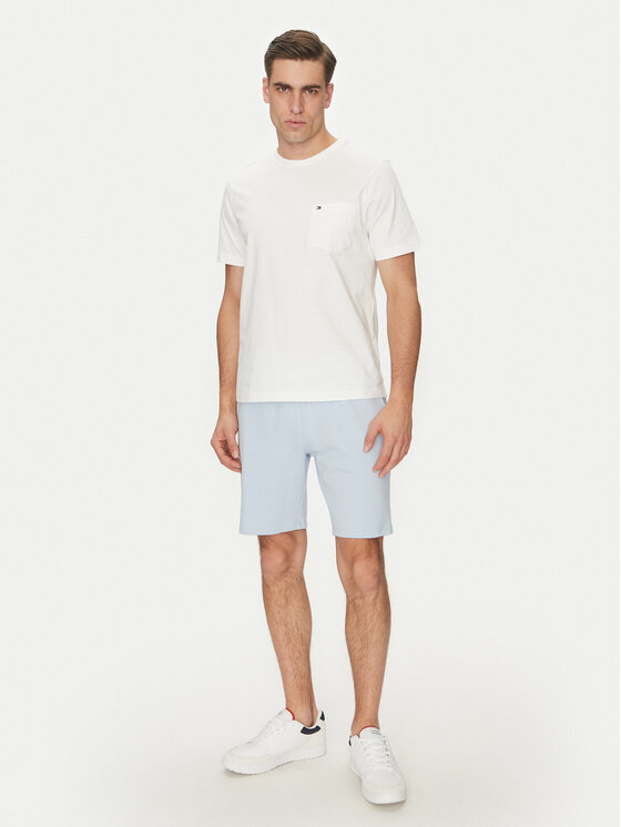 Tommy Hilfiger Tommy Hilfiger Marškinėliai Essential Solid Pocket Tee MW0MW37283 Balta Regular Fit