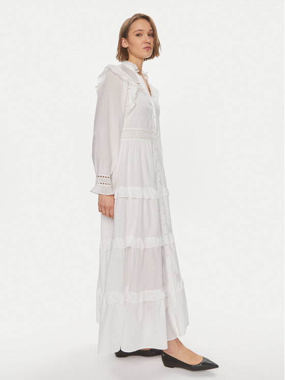 IVY OAK IVY OAK Рокля тип риза Denisa IO117619 Бял Regular Fit