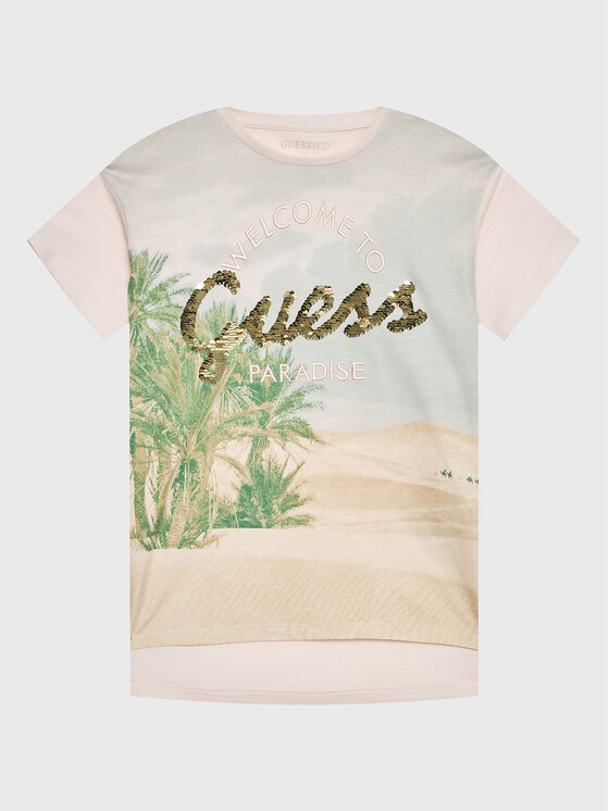 Guess Majica J3GI16 K6XN3 Bež Oversize