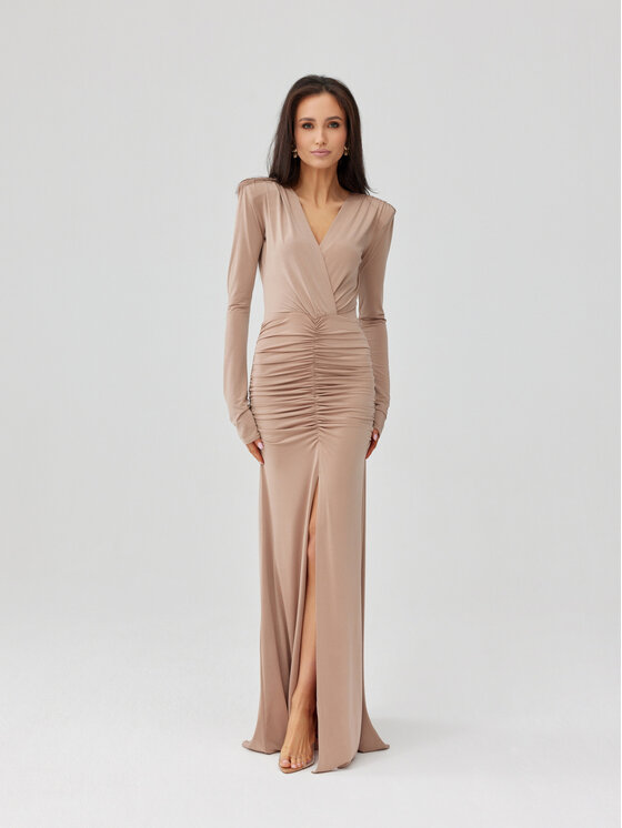 Roco Fashion Roco Fashion Abito da sera Ariella Beige Slim Fit