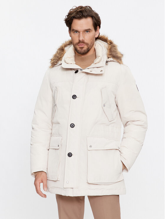 Boss Vatovaná bunda Dadico 50499371 Écru Regular Fit