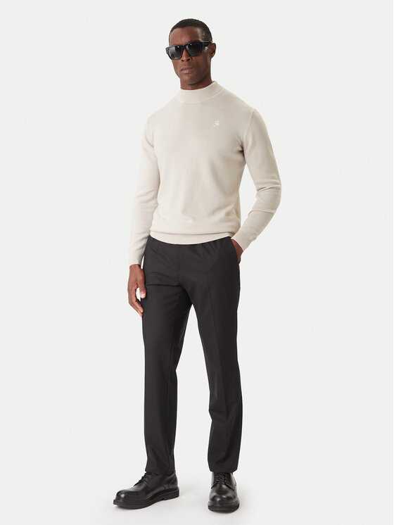 KARL LAGERFELD KARL LAGERFELD Bluză cu gât 655002 554399 Bej Slim Fit