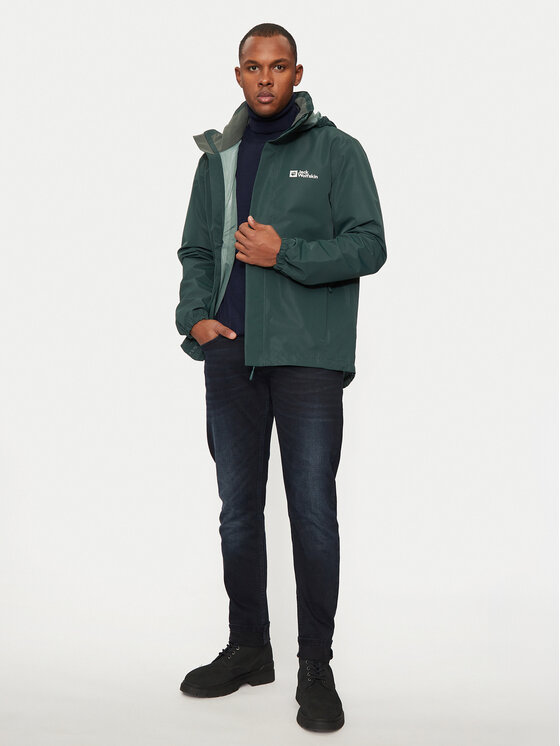 Jack Wolfskin Jack Wolfskin Giacca impermeabile Stormy Point 2l 1111142 Verde Regular Fit