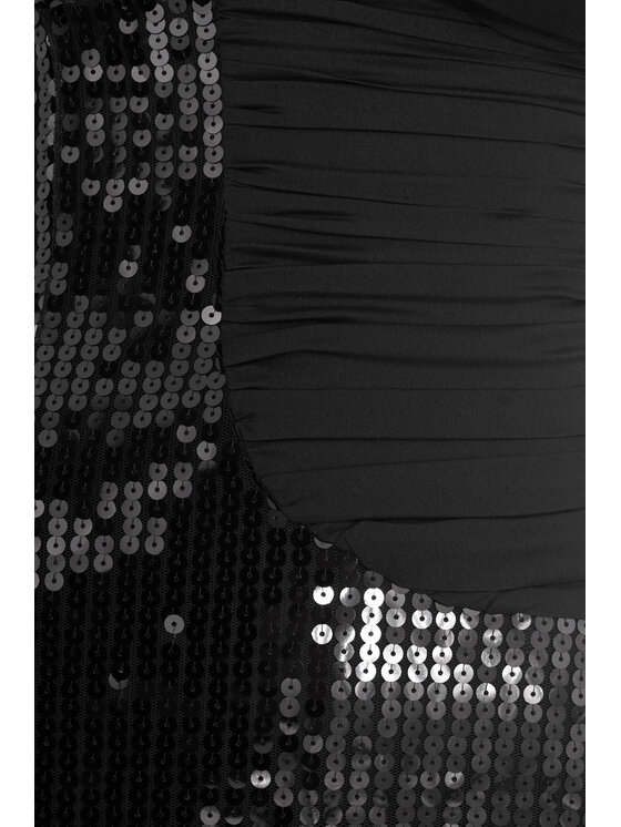 Epuzer Epuzer Sukienka wieczorowa Bustier sequin Czarny Standard Fit