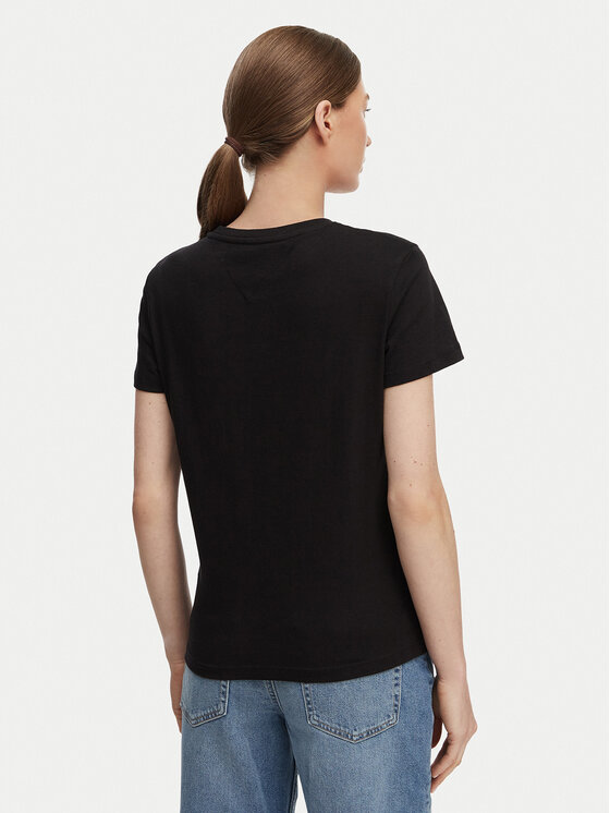 Tommy Jeans Tommy Jeans Majica Linear Ss Tee DW0DW22789 Črna Regular Fit