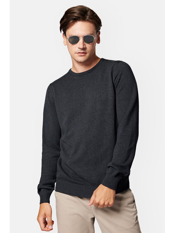 Lancerto Lancerto Sweter Morey SW073223000016 Szary Regular Fit