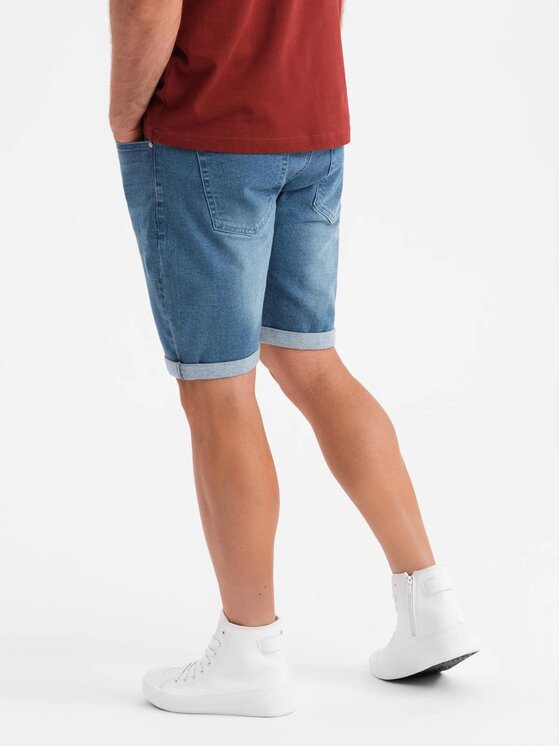 Ombre Ombre Szorty jeansowe OM-SRDS-0164 Niebieski Regular Fit