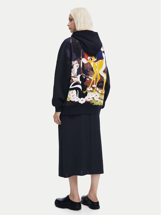 Desigual Desigual Μπλούζα Bambi 24WWSK09 Μαύρο Oversize