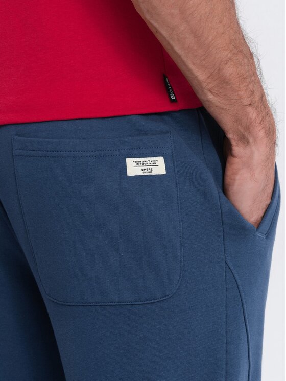 Ombre Ombre Joggers kalhoty OM-PABS-0173 Tmavomodrá Regular Fit