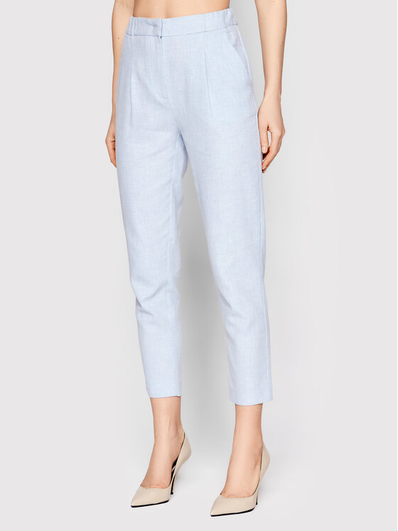 Sisley Sisley Medžiaginės kelnės 473HLF00P Mėlyna Slim Fit