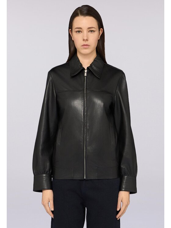 Trussardi Trussardi Kurtka skórzana R357A000711N033 Czarny Regular Fit