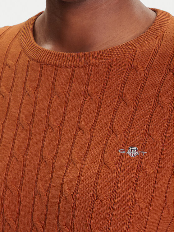 Gant Gant Sweter 4800100 Brązowy Slim Fit