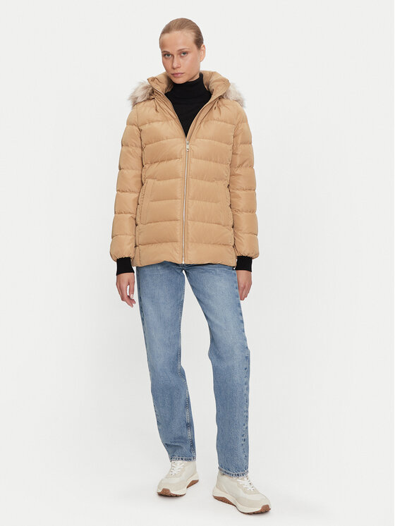 Tommy Hilfiger Tommy Hilfiger Pehelykabát WW0WW43600 Bézs Regular Fit