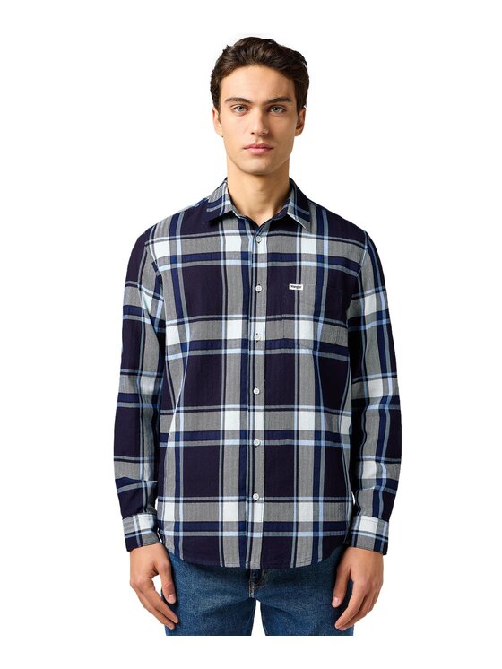 Wrangler Wrangler Koszula 112362898 Granatowy Regular Fit