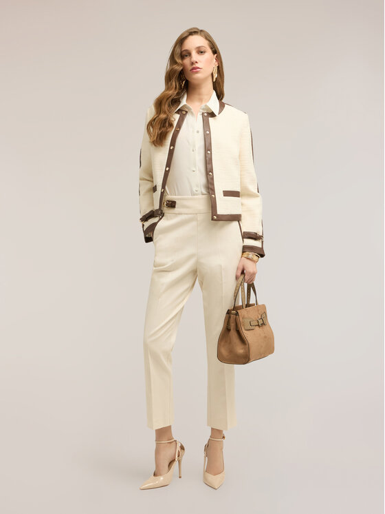 Motivi Motivi Giacca di transizione Q040Q001054N0R2 Crema Regular Fit