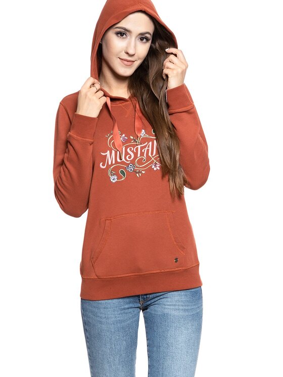 Mustang Mustang Felpa BELLA H EMBROIDERY Arancione Regular Fit
