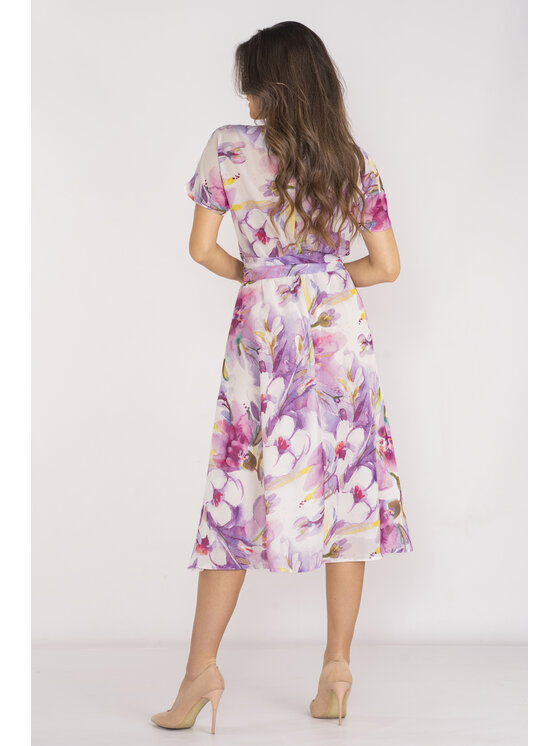 Awama Awama Sukienka letnia A510 Fioletowy Basic Fit