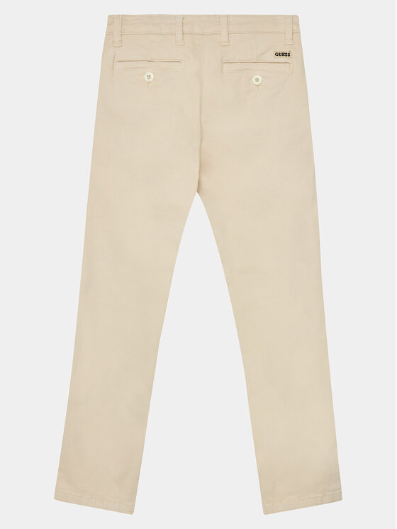 Guess Guess Bavlnené nohavice Chino L3BB00 WFPMA Béžová Regular Fit