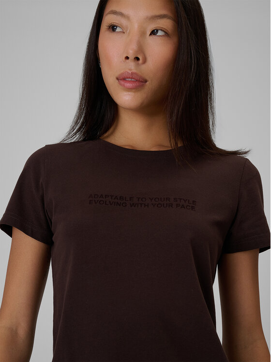 4F 4F T-Shirt SHADOWS ON MARS Brązowy ciemny Slim Fit