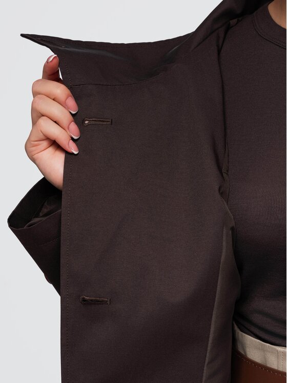 Ombre Ombre Trenčkot OW-CT-E0024 Hnědá Relaxed Fit