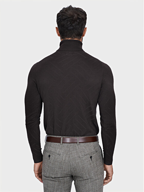 Evenemen Evenemen Sweter Golf Brązowy Slim Fit