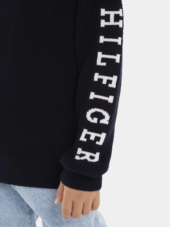 Tommy Hilfiger Tommy Hilfiger Sweter Monotype KB0KB08364 D Granatowy Regular Fit