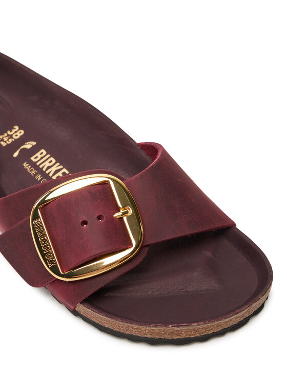 Birkenstock Pantoletten Madrid Big Buckle Leoi 1028031 Dunkelrot 