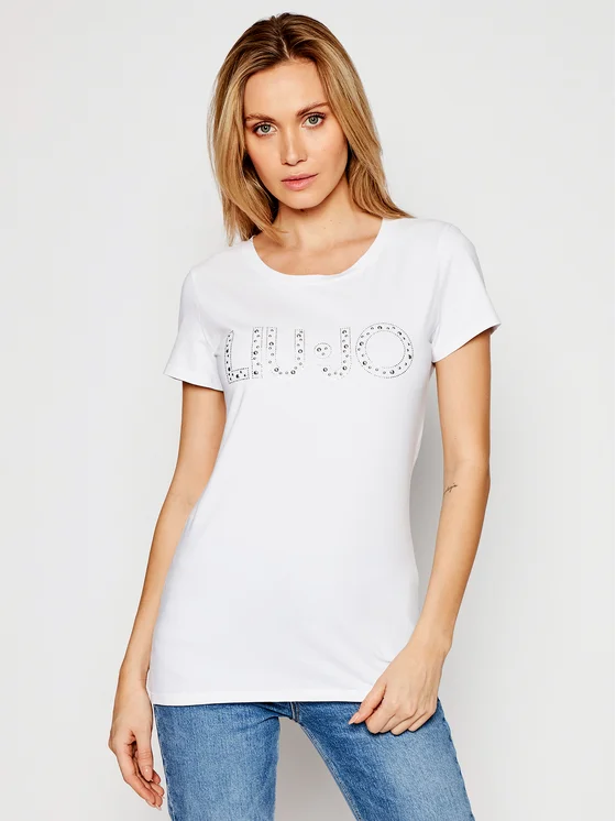 Liu Jo Beachwear T-Shirt VA1100 J5003 Weiß Regular Fit