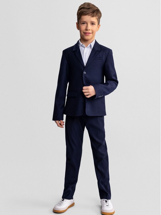 minoti minoti Spodnie materiałowe 29FORMAL251B Granatowy Regular Fit