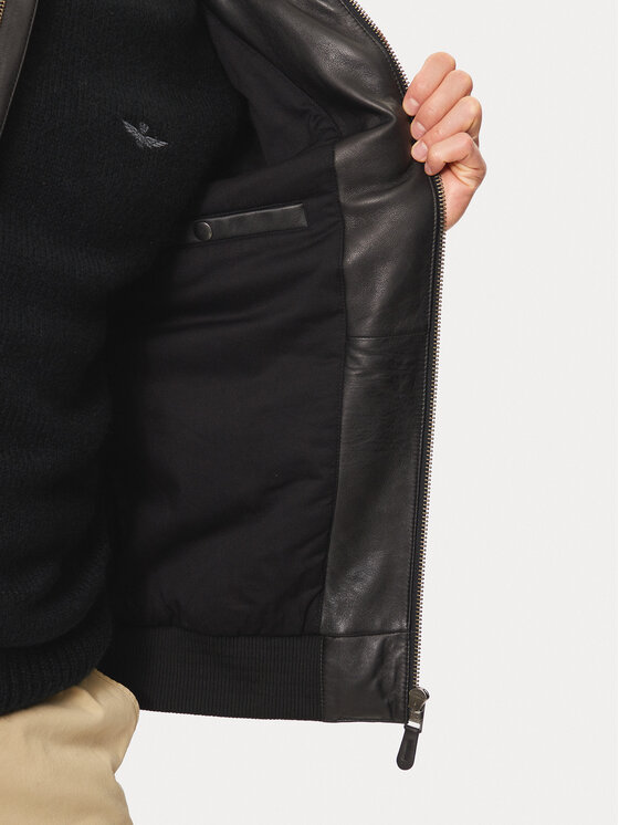 Aeronautica Militare Aeronautica Militare Giacca di pelle 242PN951PL249 Nero Regular Fit