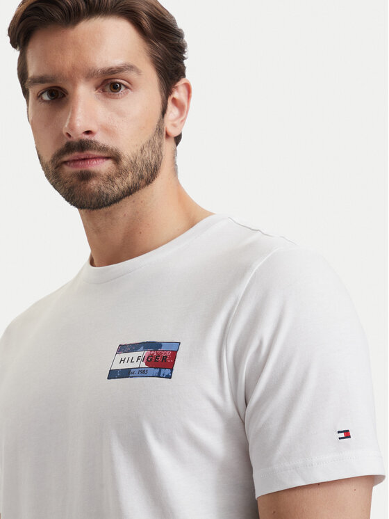 Tommy Hilfiger Tommy Hilfiger Majica Brand Love MW0MW44876 Bela Regular Fit