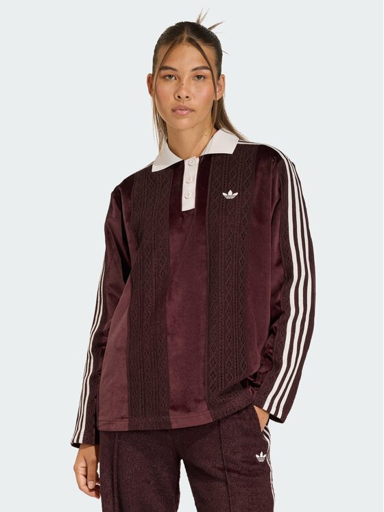 adidas adidas Bluzka ORIGINALS WINTERISED SOCCER JERSEY Czerwony Oversize
