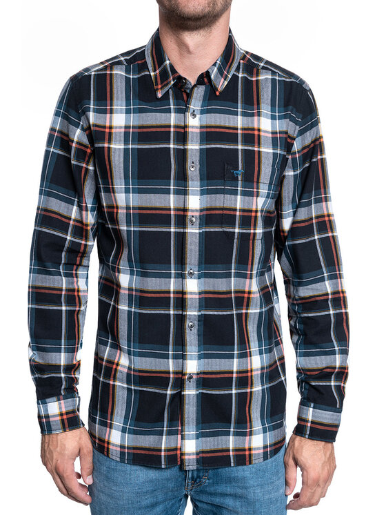 Mustang Mustang Camicia CLEMENS CHECK PLUS Arancione Regular Fit