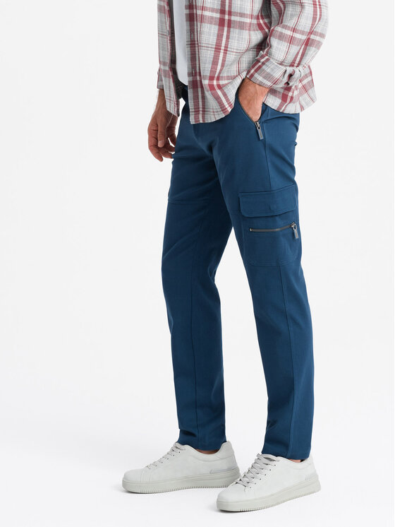 Ombre Ombre Spodnie dresowe OM-PACG-0204 Niebieski Regular Fit