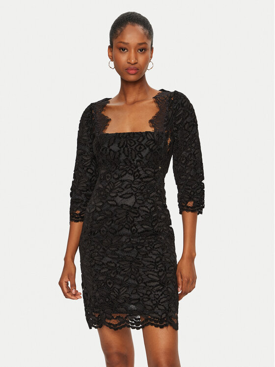 Rinascimento Rochie cocktail CFC0121734003 Negru Slim Fit