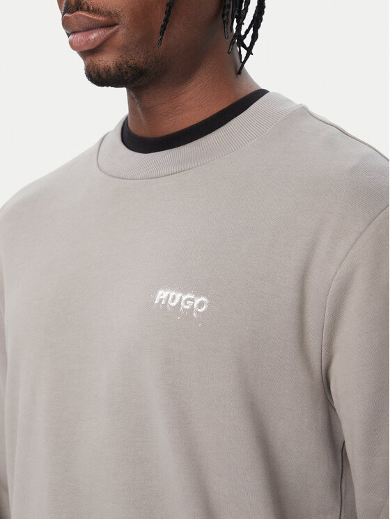HUGO HUGO Majica dugih rukava Nodacrew 50572390 Siva Regular Fit