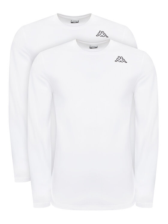 Kappa Kappa Souprava triček s dlouhým rukávem Logo Saro 37216LW Bílá Regular Fit