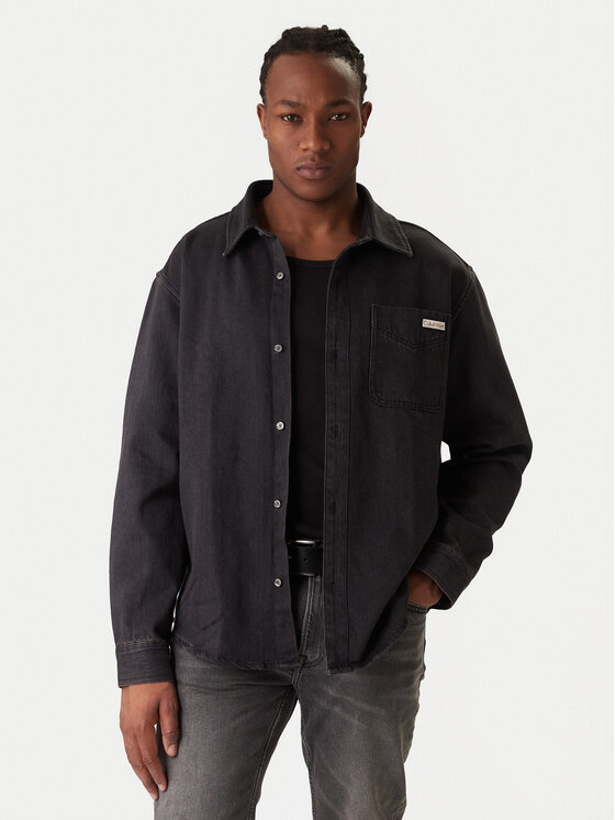 Calvin Klein Jeans Calvin Klein Jeans cămașă de blugi Classic LV04RD765G Negru Relaxed Fit