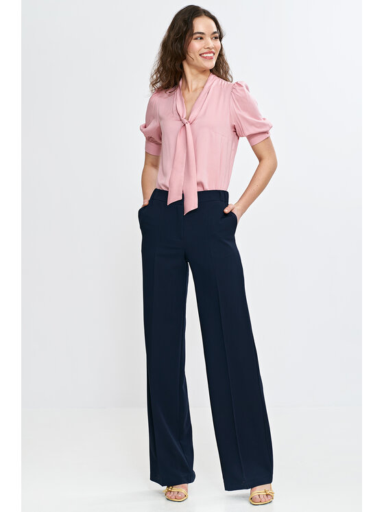 NIFE NIFE Bluzka B189 Różowy Regular Fit