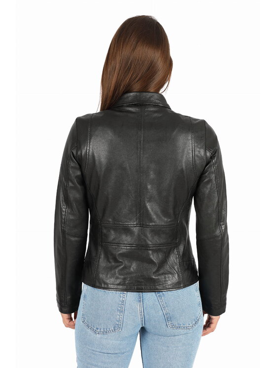 David Ryan David Ryan Kurtka skórzana SOFIA Czarny Regular Fit