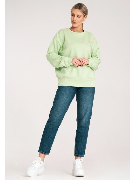 FIGL FIGL Mikina M1152 Zelená Regular Fit