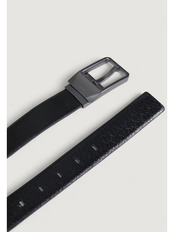 Calvin Klein Calvin Klein Cintura da uomo FACETED BUCKLE 35MM AOP ADJ/REV Nero