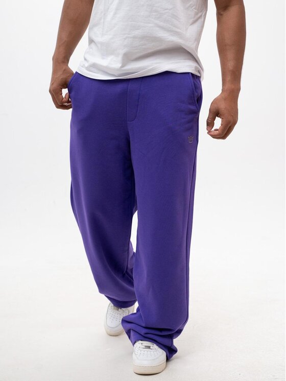 Jigga Wear Jigga Wear Spodnie dresowe Spodnie Dresowe Baggy Męskie Fioletowe Jigga Wear Simple Crown XXL Fioletowy Baggy Fit