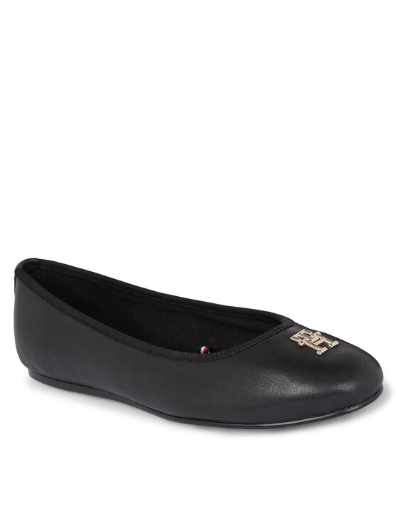 Tommy Hilfiger Tommy Hilfiger Ballerinas Th Leather Ballerina FW0FW07712 Schwarz
