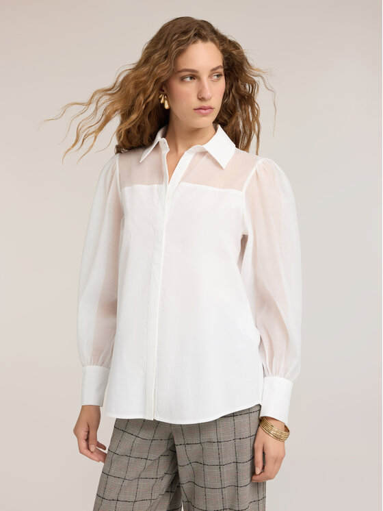Motivi Motivi Camicia 5097Q001028N011 Bianco Regular Fit