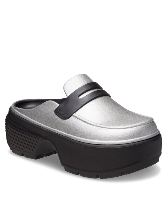 Crocs Crocs Pantoletten Stomp Metallic Loafer Clog 210363 Silberfarben