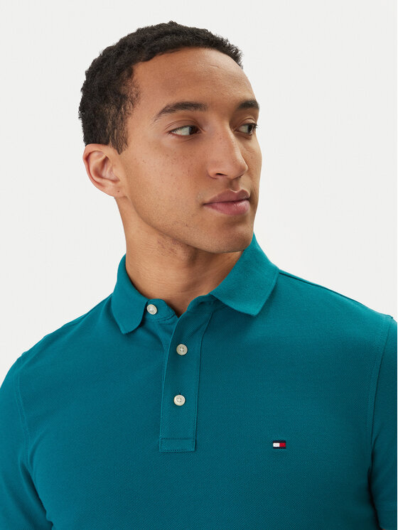 Tommy Hilfiger Tommy Hilfiger Pólóing 1985 MW0MW17771 Zöld Slim Fit